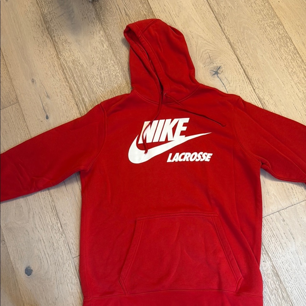 Nike Red Hoodie with Lacrosse Logo BRAND NEW NO TAGS